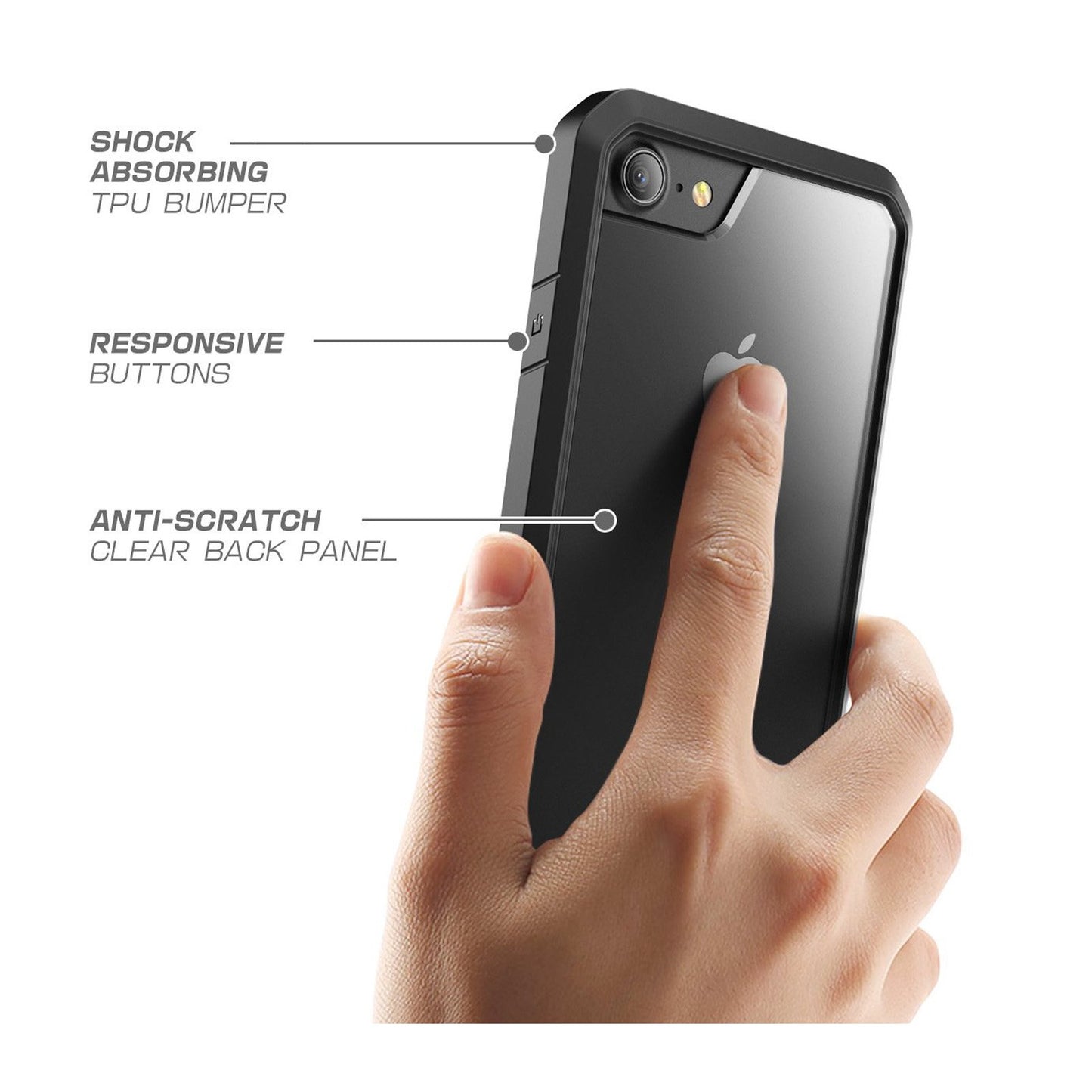 iPhone 8 Unicorn Beetle Hybrid Protective Bumper Case-Black