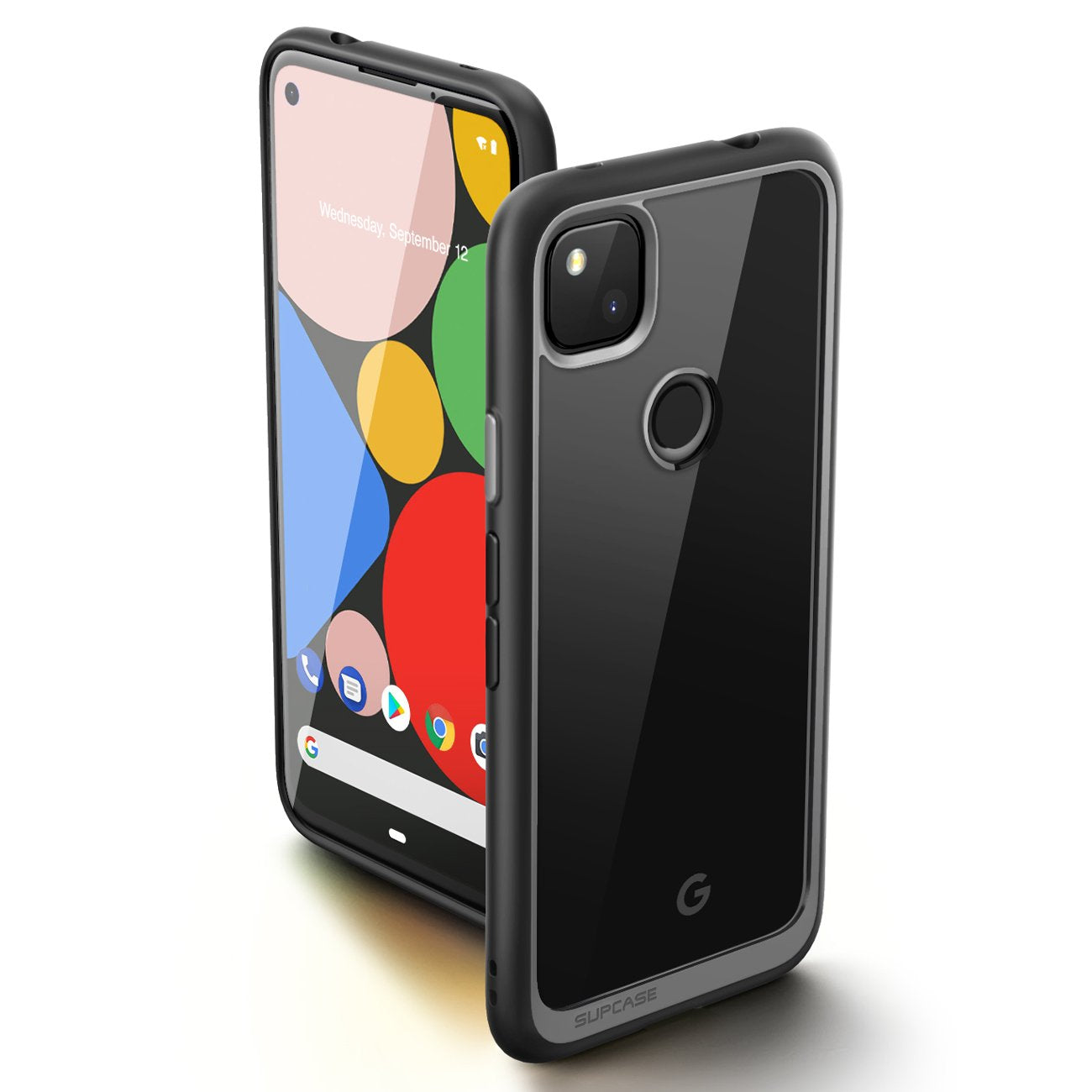 Google Pixel 4a (2020) Unicorn Beetle Style Clear Case-Black