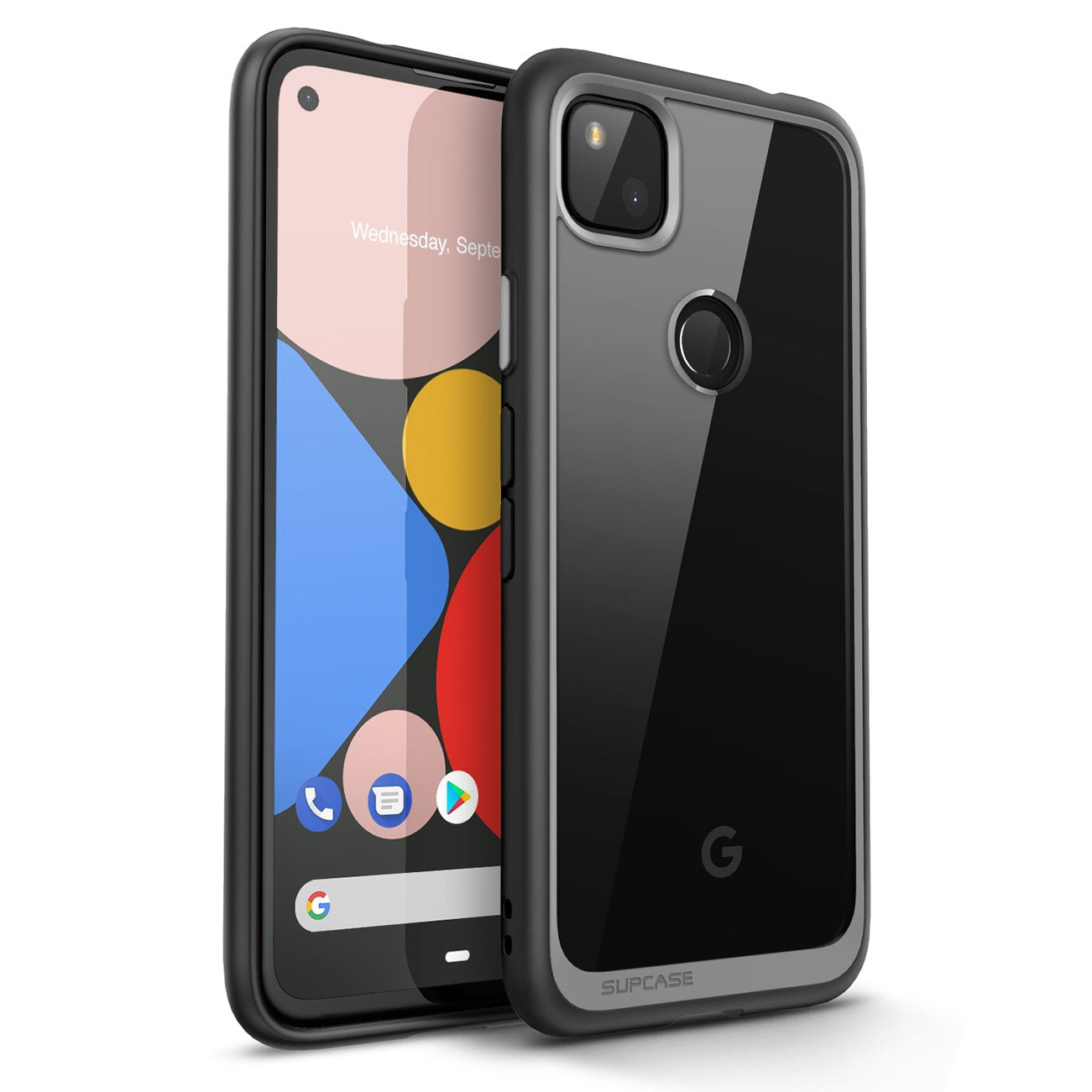 Google Pixel 4a (2020) Unicorn Beetle Style Clear Case-Black