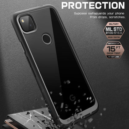 Google Pixel 4a (2020) Unicorn Beetle Style Clear Case-Black