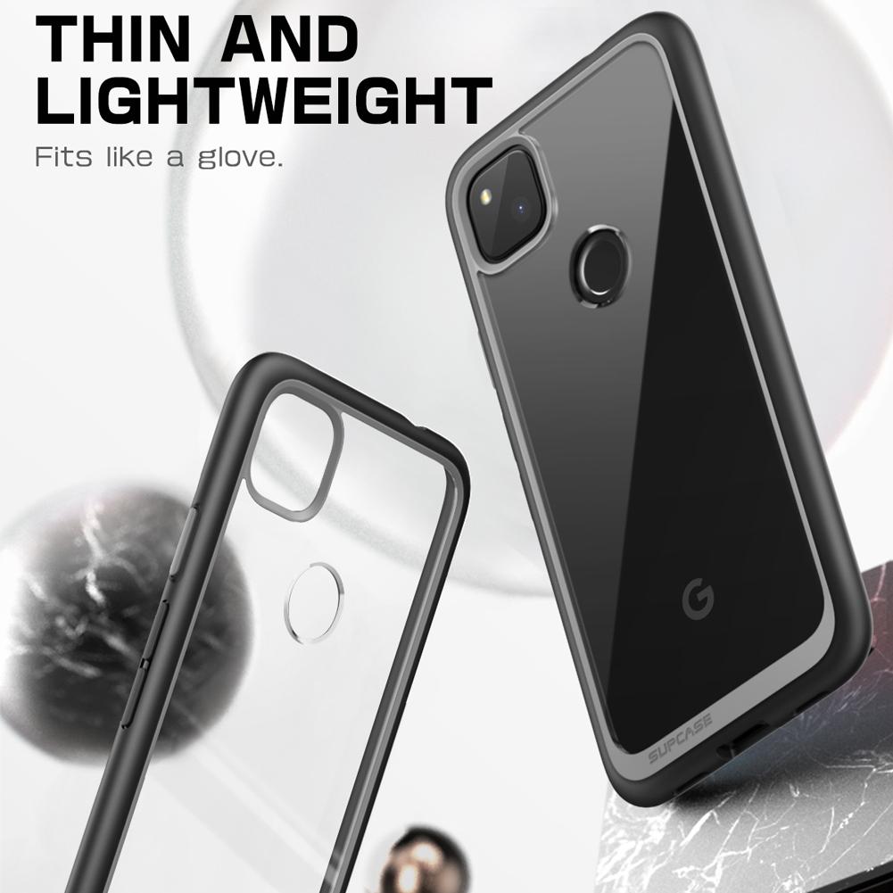 Google Pixel 4a (2020) Unicorn Beetle Style Clear Case-Black