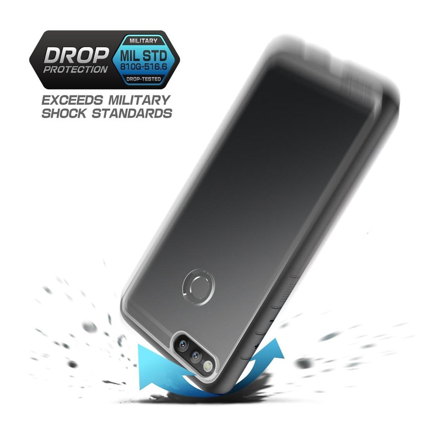 Huawei Mate SE Unicorn Beetle Style Slim Clear Case-Black