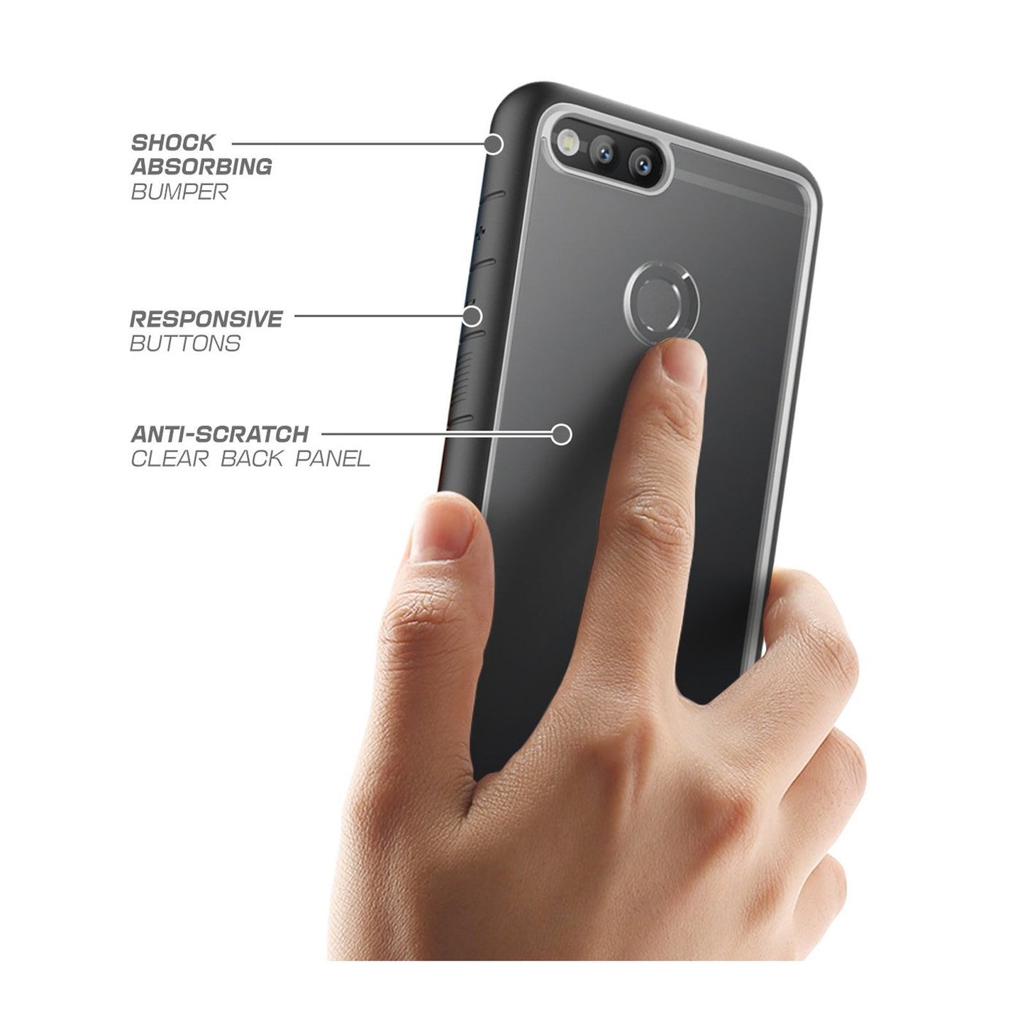 Huawei Mate SE Unicorn Beetle Style Slim Clear Case-Black