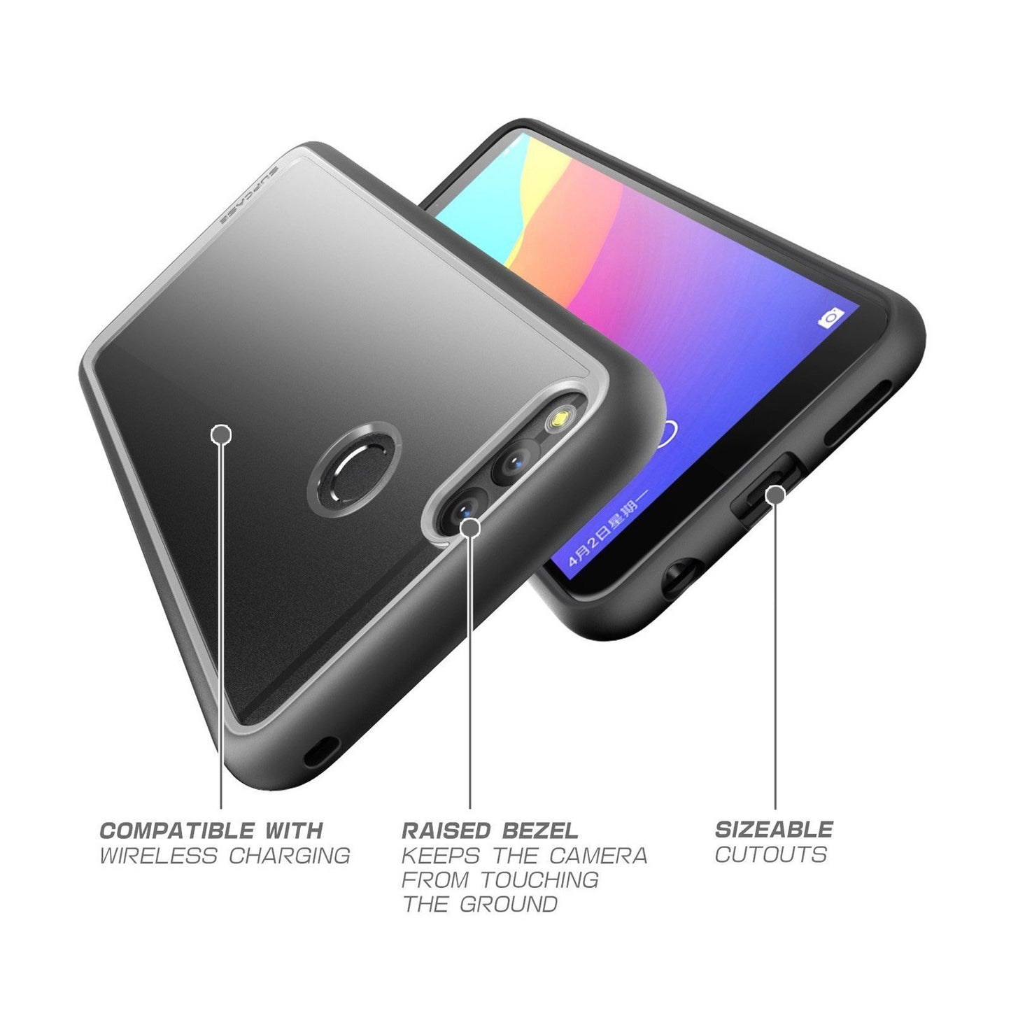 Huawei Mate SE Unicorn Beetle Style Slim Clear Case-Black