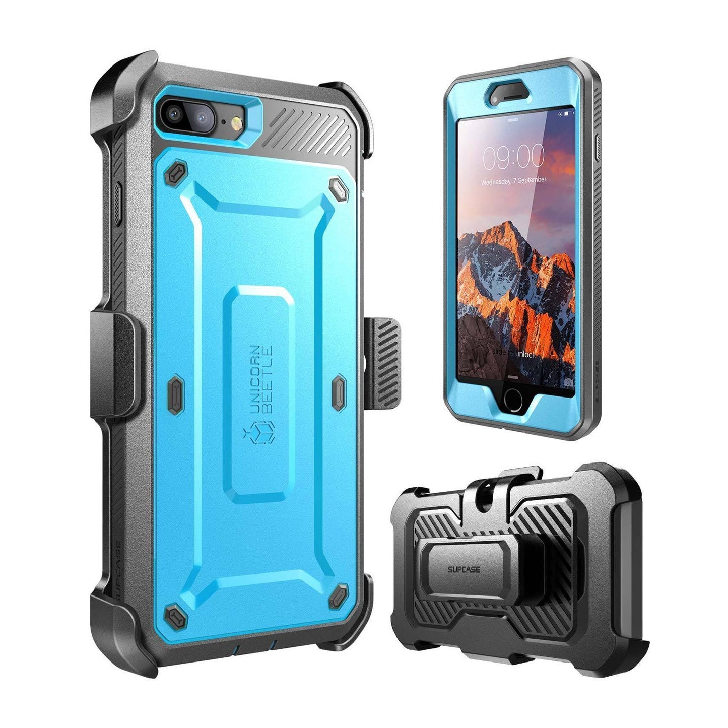 iPhone 7 Unicorn Beetle Pro Holster Case-Blue