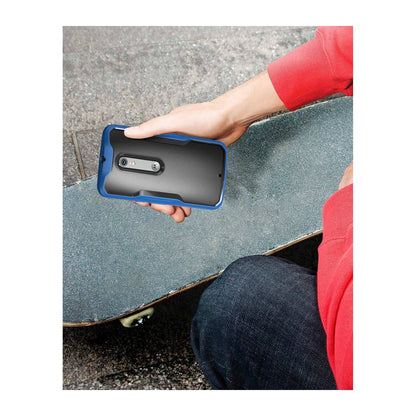 Motorola X Pure Unicorn Beetle Hybrid Protective Bumper Case-Blue