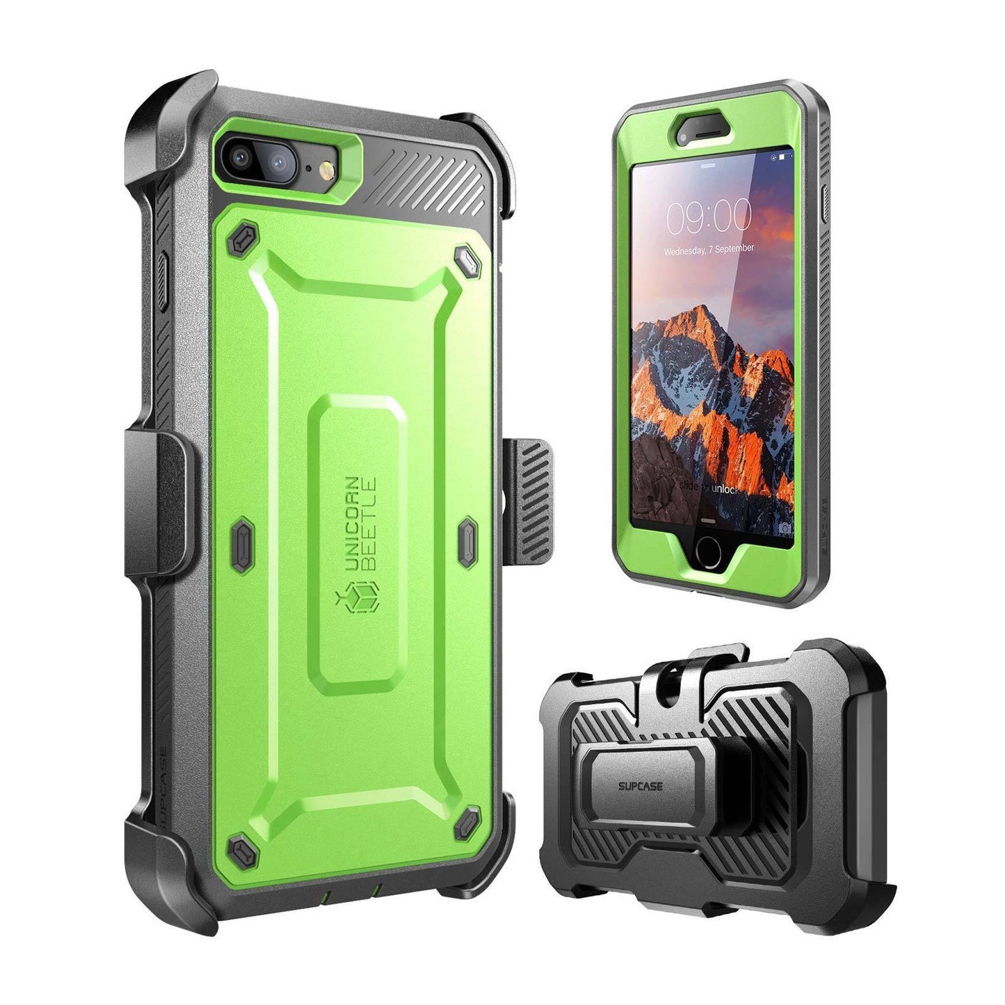 iPhone 7 Unicorn Beetle Pro Holster Case-Green