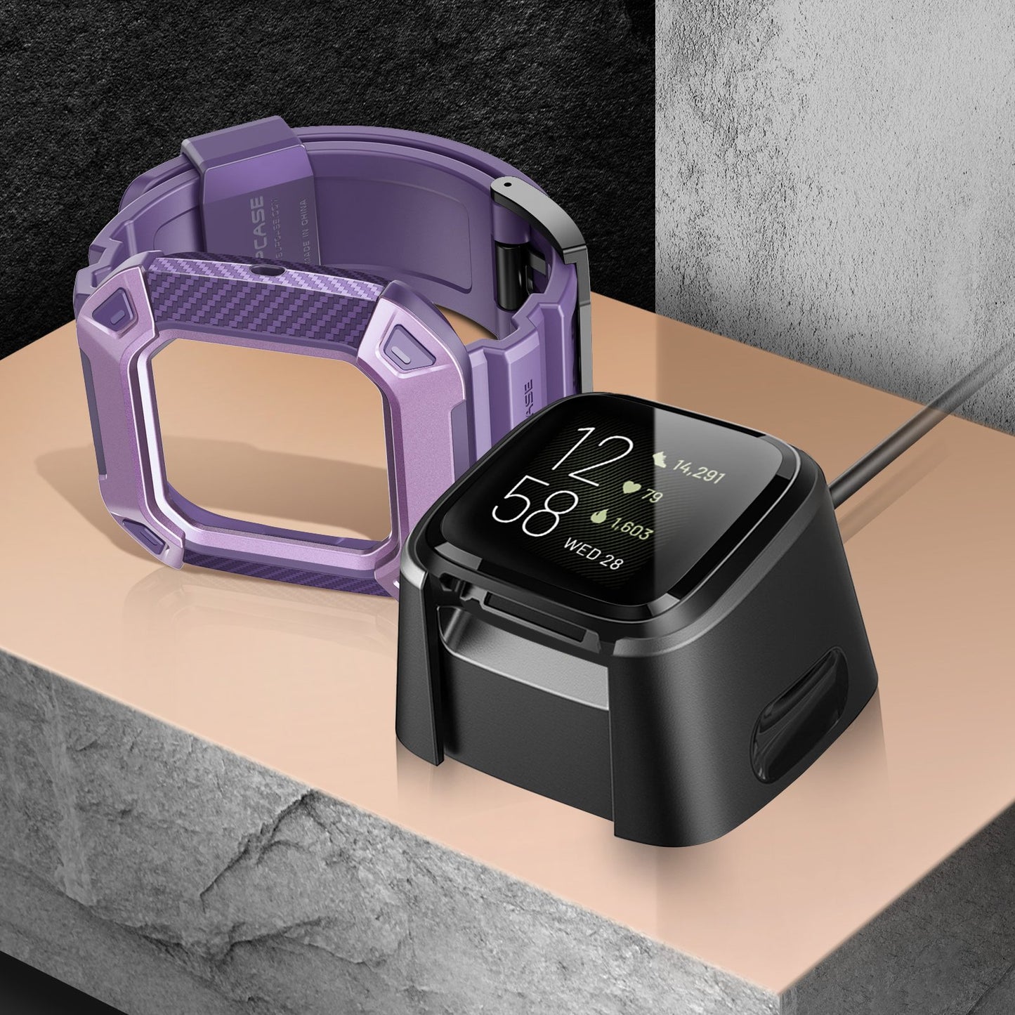 Fitbit Versa 2 Unicorn Beetle Pro Rugged Case-Purple