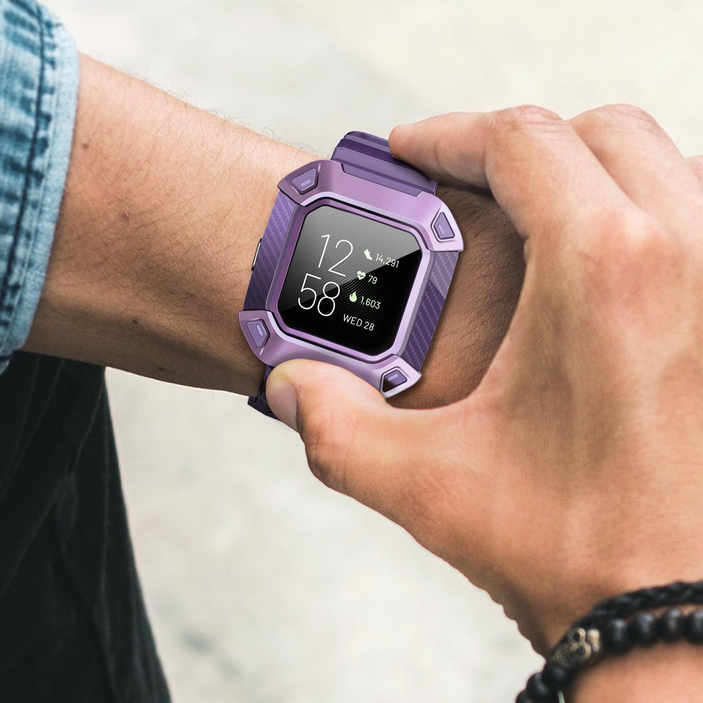 Fitbit Versa 2 Unicorn Beetle Pro Rugged Case-Purple