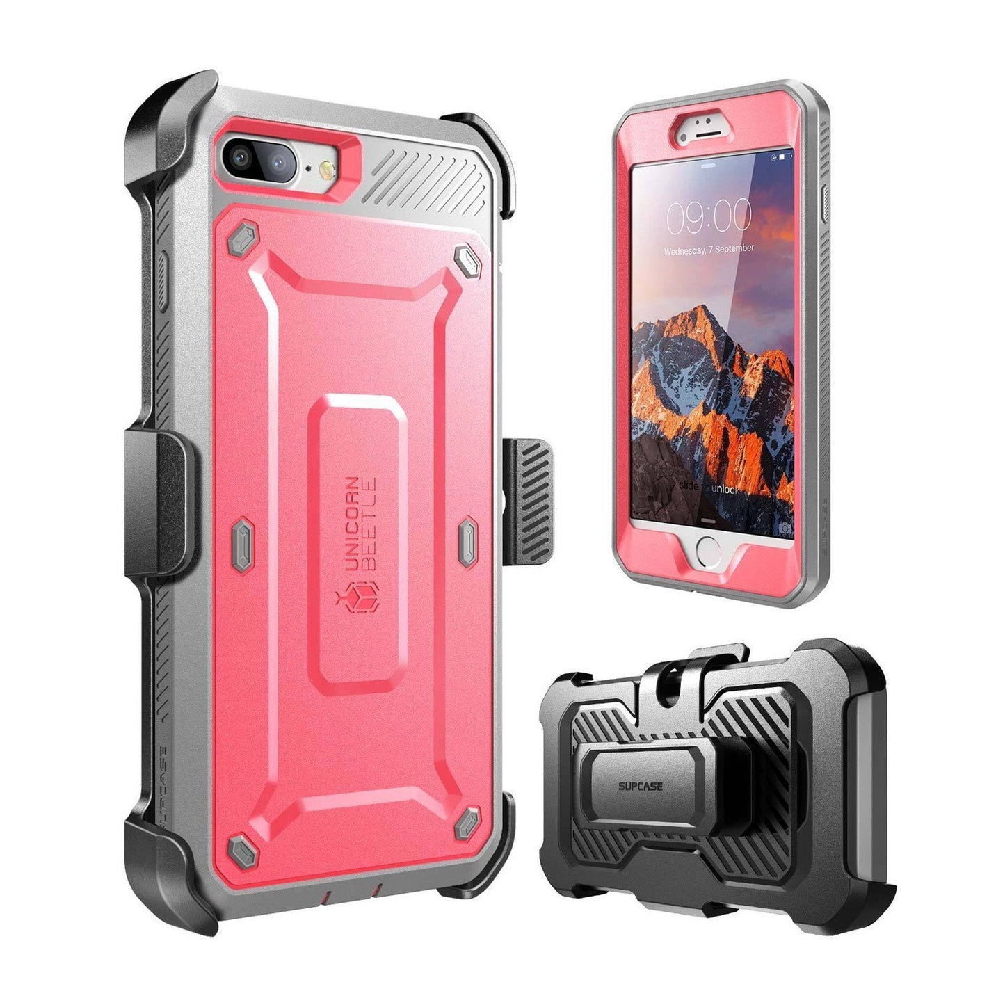 iPhone 7 Unicorn Beetle Pro Holster Case-Pink