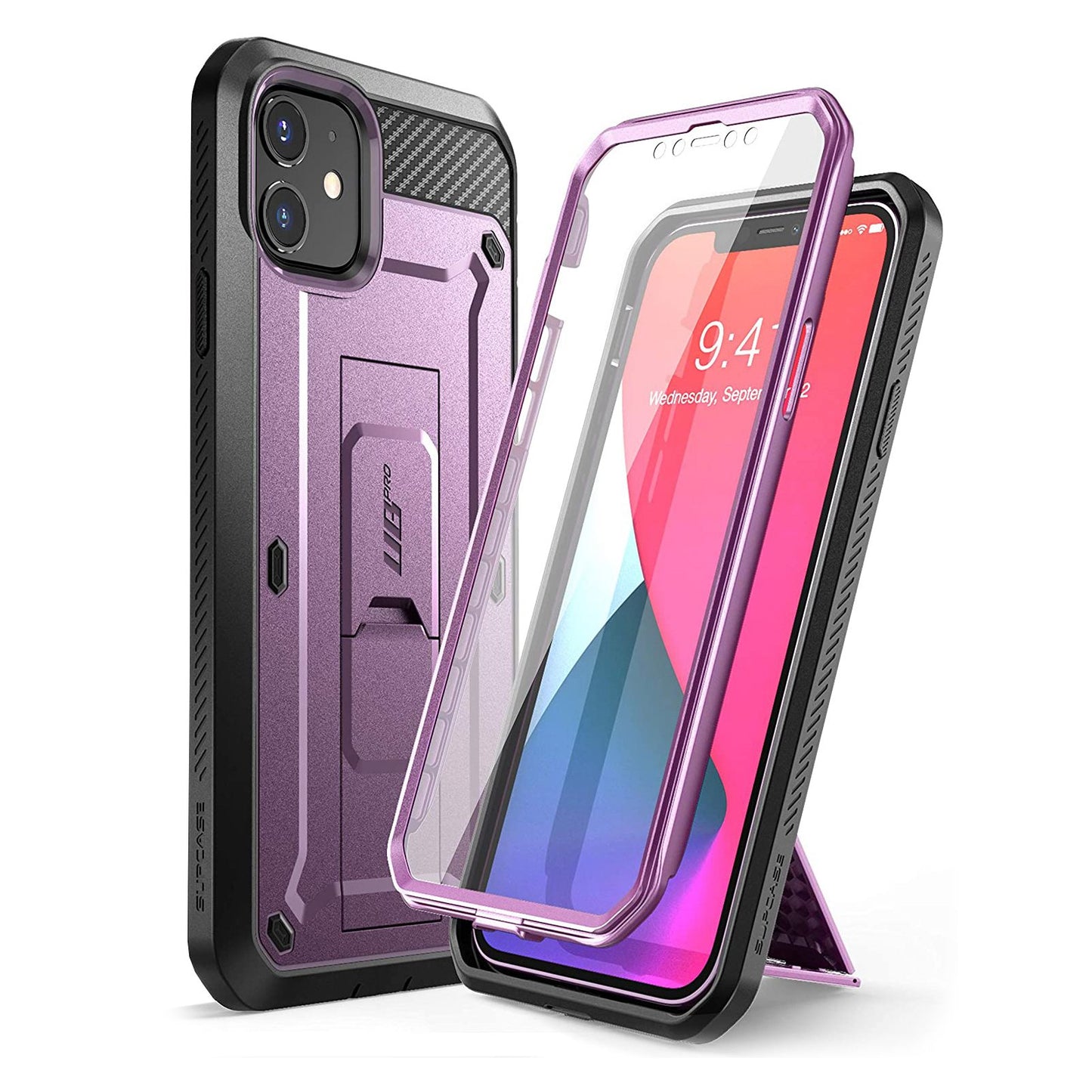 iPhone 12 6.1 inch Unicorn Beetle Pro Rugged Case-Metallic Purple