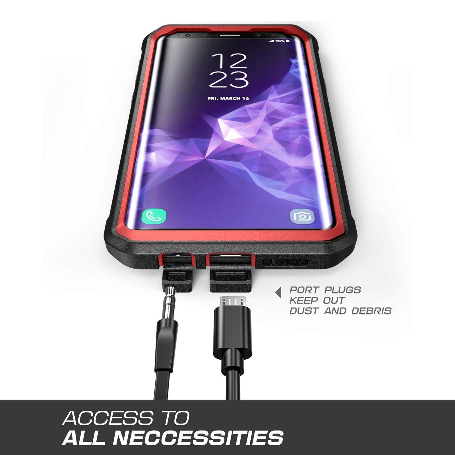 Galaxy S9 Plus Unicorn Beetle Pro Full Body Rugged Case-Metallic Red