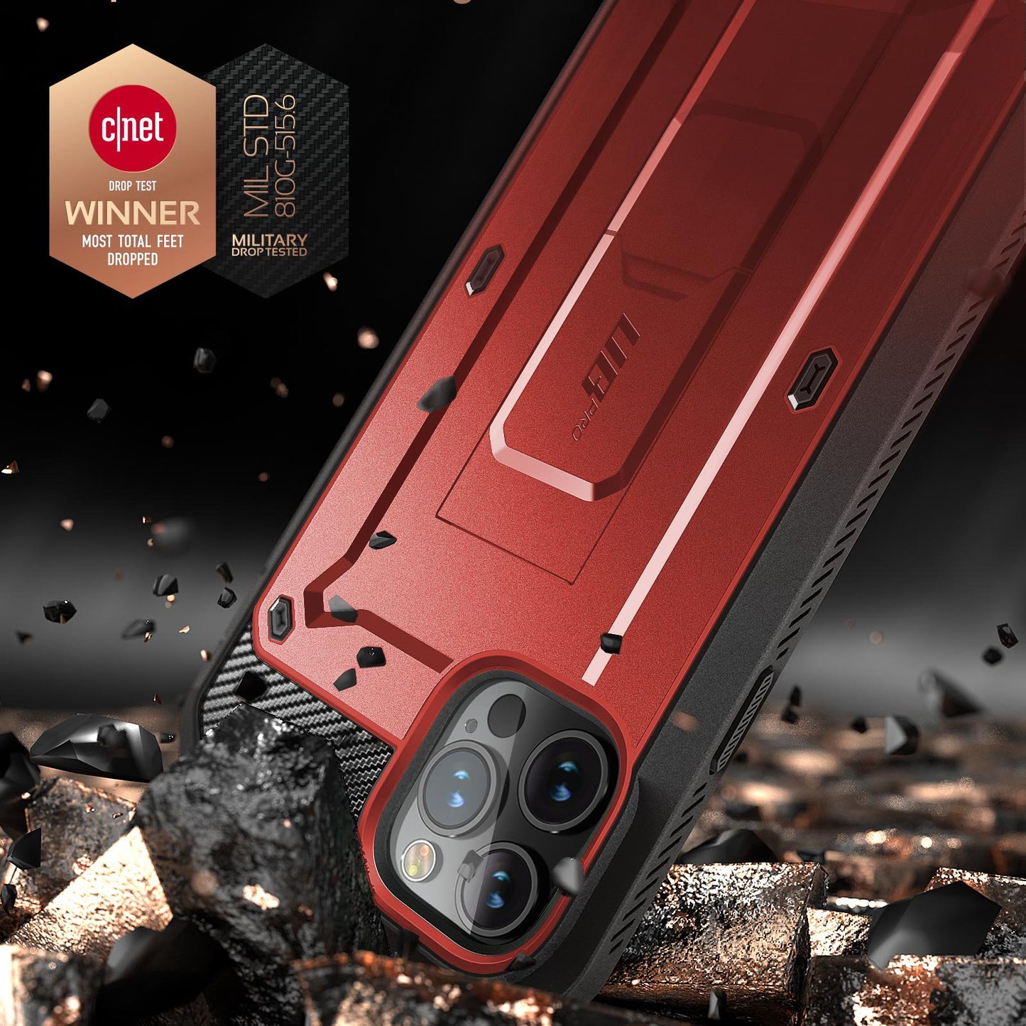 iPhone 12 Pro 6.1 inch Unicorn Beetle Pro Rugged Case-Metallic Red