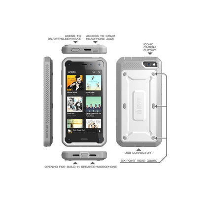 Amazon Fire Phone [Unicorn Beetle PRO Series] Full-body Rugged Hybrid Protective Case-White
